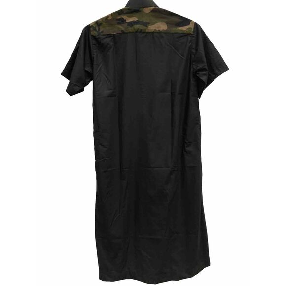 Al-Aseel Kaftan Thobe Black Camouflage Boys Size 40 Short Sleeve 1/4 Zipper Neck - Picture 8 of 10
